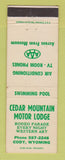 Matchbook Cover - Cedar Mountain Motor Lodge Cody WY