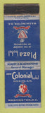 Matchbook Cover - Colonial Hotel Plaza Hotel Washington DC WEAR
