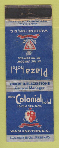 Matchbook Cover - Colonial Hotel Plaza Hotel Washington DC WEAR