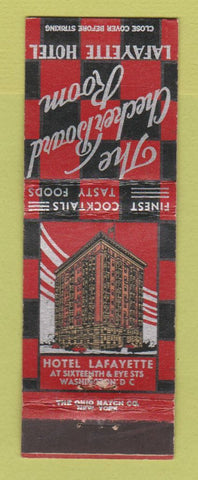 Matchbook Cover - Lafayette Hotel Washington DC Checker Board Room WEAR
