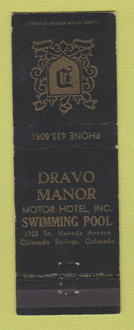 Matchbook Cover - Dravo Manor Motor Hotel Colorado Springs