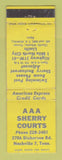 Matchbook Cover - AAA Sherry Courts Nashville TN motel