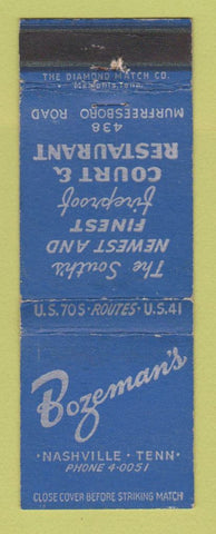 Matchbook Cover - Bozeman's Motel Nashville TN WEAR