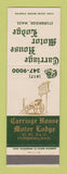 Matchbook Cover - Carriage House Motor Lodge Sturbridge MA