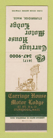 Matchbook Cover - Carriage House Motor Lodge Sturbridge MA