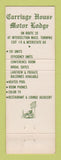 Matchbook Cover - Carriage House Motor Lodge Sturbridge MA