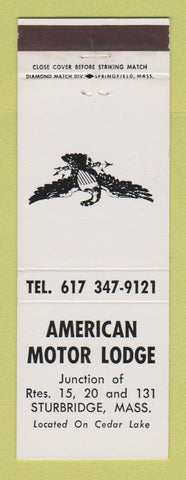 Matchbook Cover - American Motor Lodge Sturbridge MA
