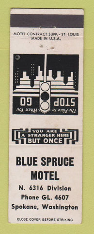 Matchbook Cover - Blue Spruce Motel Spokane WA WHITE
