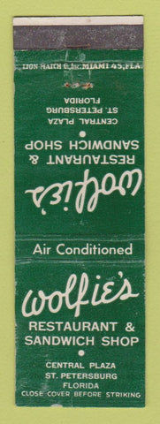 Matchbook Cover - Wolfie's Restaurant St Petersburg FL WEAR