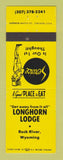 Matchbook Cover - Longhorn Lodge Rock River WY YELLOW