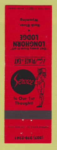 Matchbook Cover - Longhorn Lodge Rock River WY RED