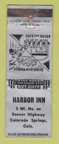 Matchbook Cover - Harbor Inn Colorado Springs WEAR