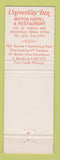Matchbook Cover - University Inn Knoxville TN