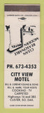 Matchbook Cover - City View Motel Custer SD