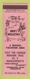 Matchbook Cover - Mohawk Trail MA Tourism