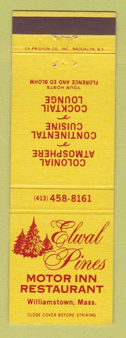 Matchbook Cover - Elwal Pines Motor Inn Restaurant Williamstown MA