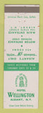 Matchbook Cover - Hotel Wellington Albany NY