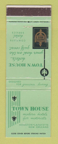 Matchbook Cover - Town House Hotels Houston TX Lafayette New Orleans LA