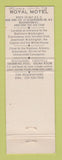 Matchbook Cover - Royal Motel Washington DC