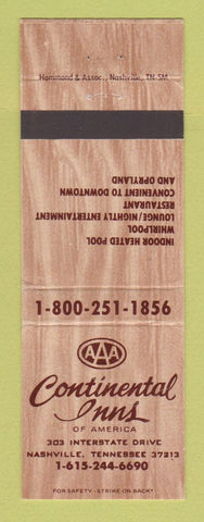 Matchbook Cover - Continental Inns Nashville TN