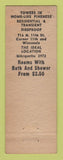 Matchbook Cover - Tower Hotel Milwaukee WI WEAR