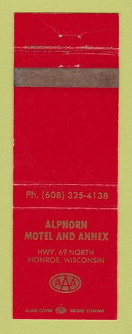 Matchbook Cover - Alphorn Motel Annex Monroe WI WEAR