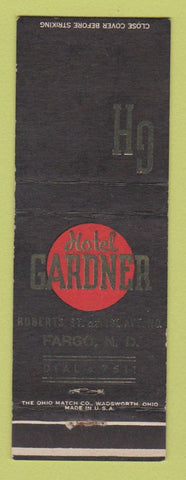 Matchbook Cover - Hotel Gardner Fargo ND