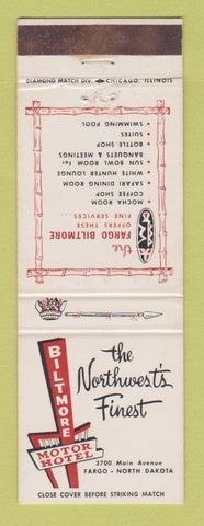 Matchbook Cover - Biltmore Motor Hotel Fargo ND WEAR