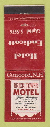 Matchbook Cover - Brick Tower Motel Concord NH WEAR