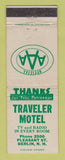 Matchbook Cover - Traveler Motel Berlin NH