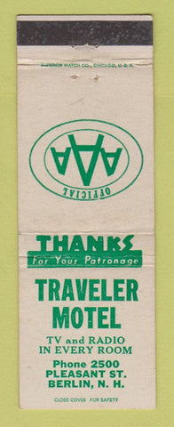 Matchbook Cover - Traveler Motel Berlin NH