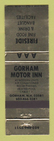 Matchbook Cover - Gorham Motor Inn NH Fireside Restaurant WEAR