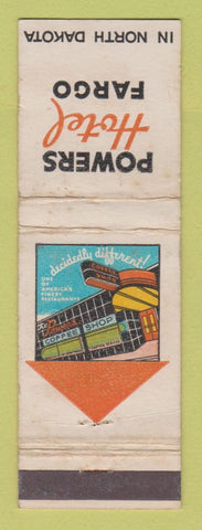 Matchbook Cover - Powers Hotel Fargo ND WORN