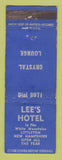 Matchbook Cover - Lee's Hotel Littleton NH WEAR