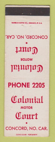 Matchbook Cover - Colonial Motor Court Concord NH