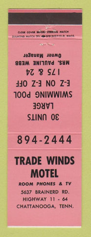 Matchbook Cover - Trade Winds Motel Chattanooga TN PINK