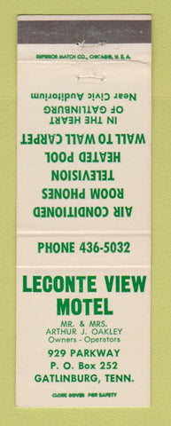 Matchbook Cover - Leconte View Motel Gatlinburg TN