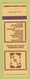 Matchbook Cover - Tennessee Motor Lodge Kingsport TN