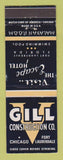 Matchbook Cover - Gill Construction Escape Hotel Fort Lauderdale FL Chicago