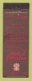 Matchbook Cover - Hotel Pfister Milwaukee WI