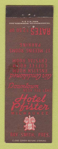 Matchbook Cover - Hotel Pfister Milwaukee WI
