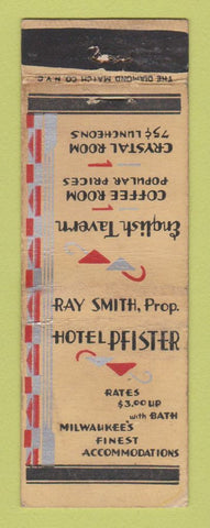 Matchbook Cover - Hotel Pfister Milwaukee WI WORN