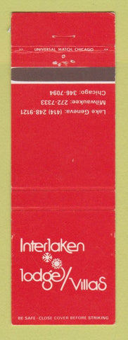Matchbook Cover - Interlaken Lodge Villas Lake Geneva WI