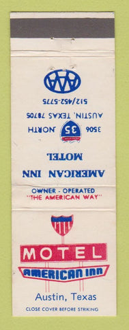 Matchbook Cover - Motel American Inn Austin TX