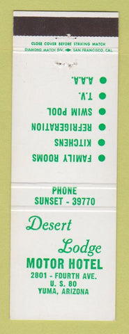 Matchbook Cover - Desert Lodge Motor Hotel Yuma AZ