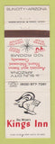 Matchbook Cover - Del Webb's Kings Inn Sun City AZ