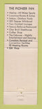 Matchbook Cover - Pioneer Inn and Marina Oshkosh WI WEAR #1