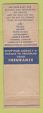 Matchbook Cover - Wolverine Insurance Karcher Dearborn MI