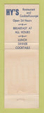 Matchbook Cover - Hy's Restaurant Oakland CA