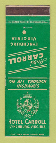 Matchbook Cover - Hotel Carroll Lynchburg VA WEAR